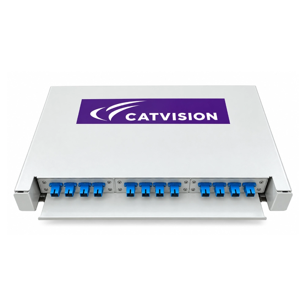 CATVISION Patch Panel Unit LIU Fully Loaded Rack Mount Sliding SC/UPC (12F) view 2